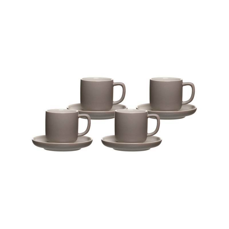 Ritzenhoff & Breker Jasper Espressotasse mit Untertasse 100 ml 4er Set Taupe von Ritzenhoff & Breker
