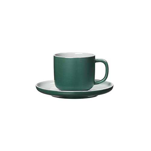 Ritzenhoff & Breker Jasper Kaffeetasse mit Untertasse, Grün, 240 ml, Kaffeegeschirr mit Soft-Touch-Haptik & Mattglasur, Spülmaschinengeeignet von Ritzenhoff & Breker