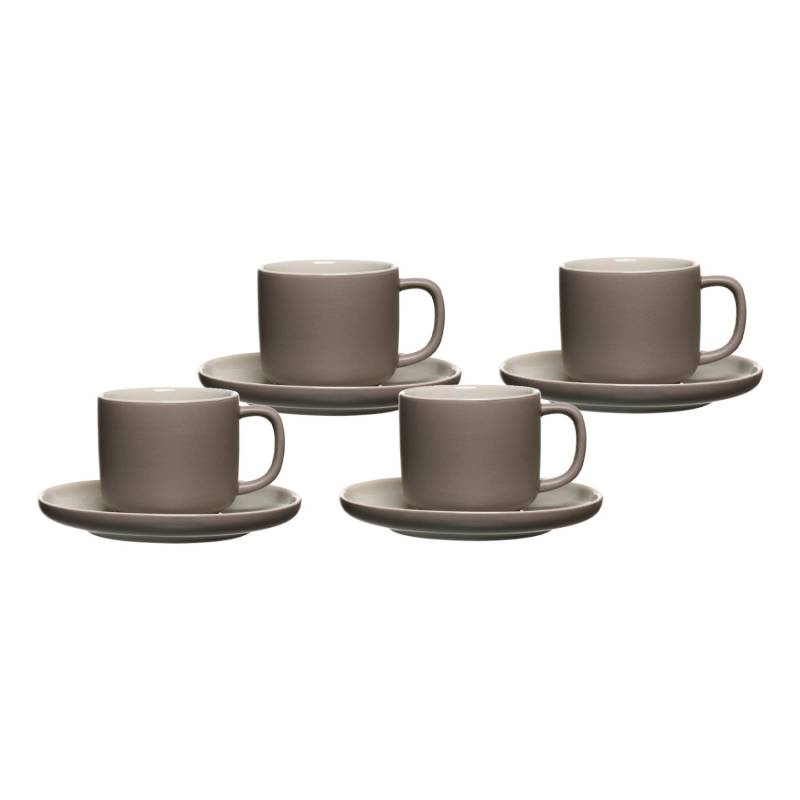 Ritzenhoff & Breker Jasper Kaffeetasse mit Untertasse 240 ml 4er Set Taupe von Ritzenhoff & Breker