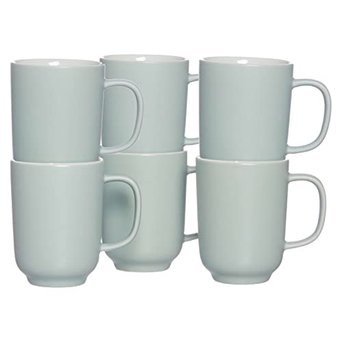 Ritzenhoff & Breker Kaffeebecher Jasper, 6er Set, Mint, 285 ml, Steinzeug, Becher mit Henkel & Soft-Touch-Haptik, Matte Außenglasur von Ritzenhoff & Breker