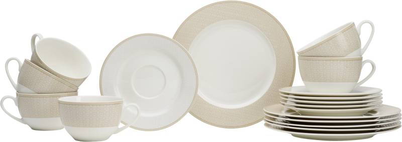 Ritzenhoff & Breker Kaffeeservice GEO 18-tlg. aus Porzellan weiß/beige von Ritzenhoff & Breker