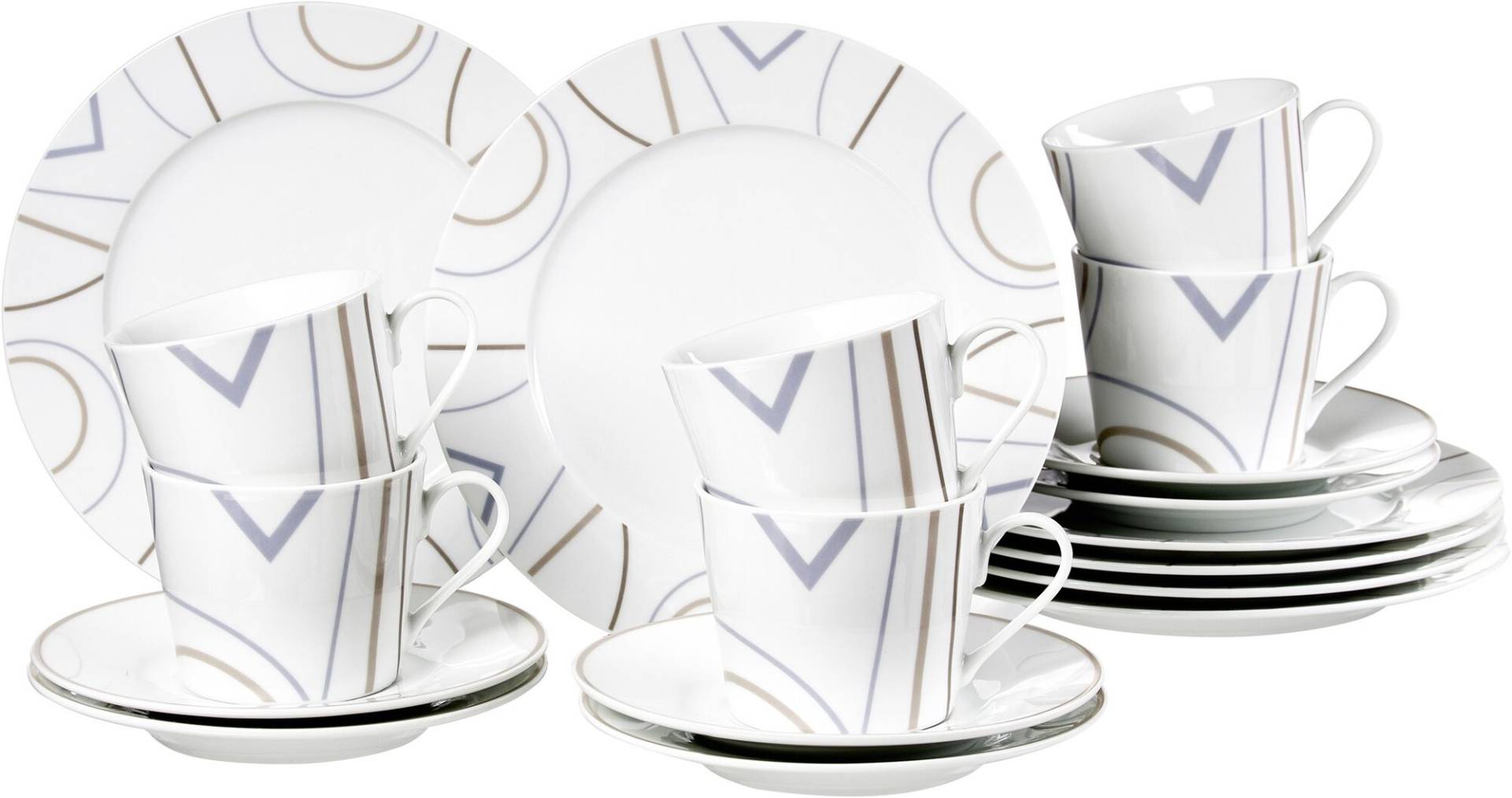 Ritzenhoff & Breker Kaffeeservice GRAPHIC 18-tlg. aus Porzellan weiß/grau/braun Ritzenhoff & Breker Kaffeeservice GRAPHIC 18-tlg. aus Porzellan weiß/grau/braun von Ritzenhoff & Breker