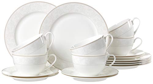 Ritzenhoff & Breker Kaffeeservice Isabella, 18-teilig, Fine-China-Porzellangeschirr, Weiß mit Ornamenten, 37 x 26 x 25 cm von Ritzenhoff & Breker