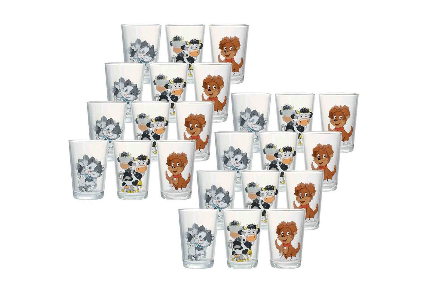Ritzenhoff & Breker Kinderbecher Hoftiere Kindergläser 205 ml 24er Set, Glas von Ritzenhoff & Breker