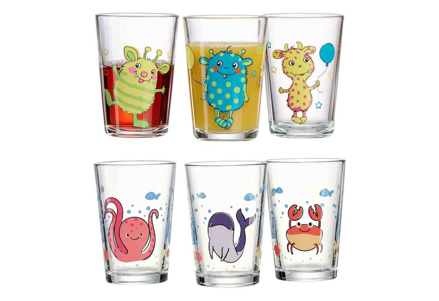 Ritzenhoff & Breker Kinderbecher Meerestiere und Monsterchen Kindergläser 205 ml, Glas von Ritzenhoff & Breker