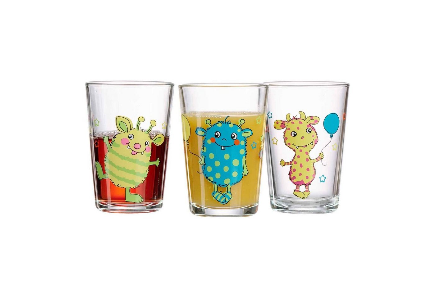Ritzenhoff & Breker Kinderbecher Monsterchen Kindergläser 205 ml 3er Set, Glas von Ritzenhoff & Breker