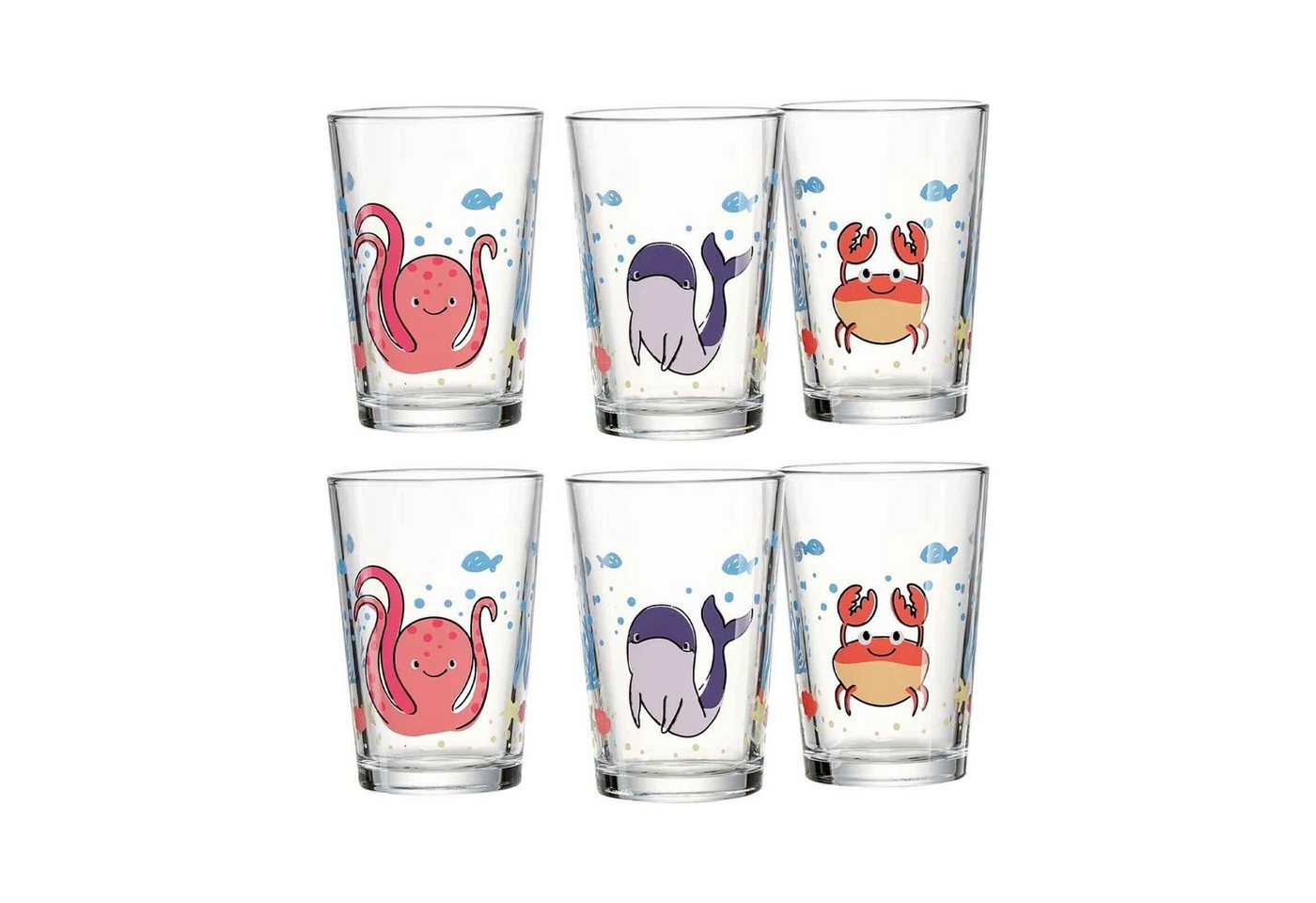 Ritzenhoff & Breker Kinderbecher Unterwasserwelt Kindergläser 205 ml 6er Set, Glas von Ritzenhoff & Breker