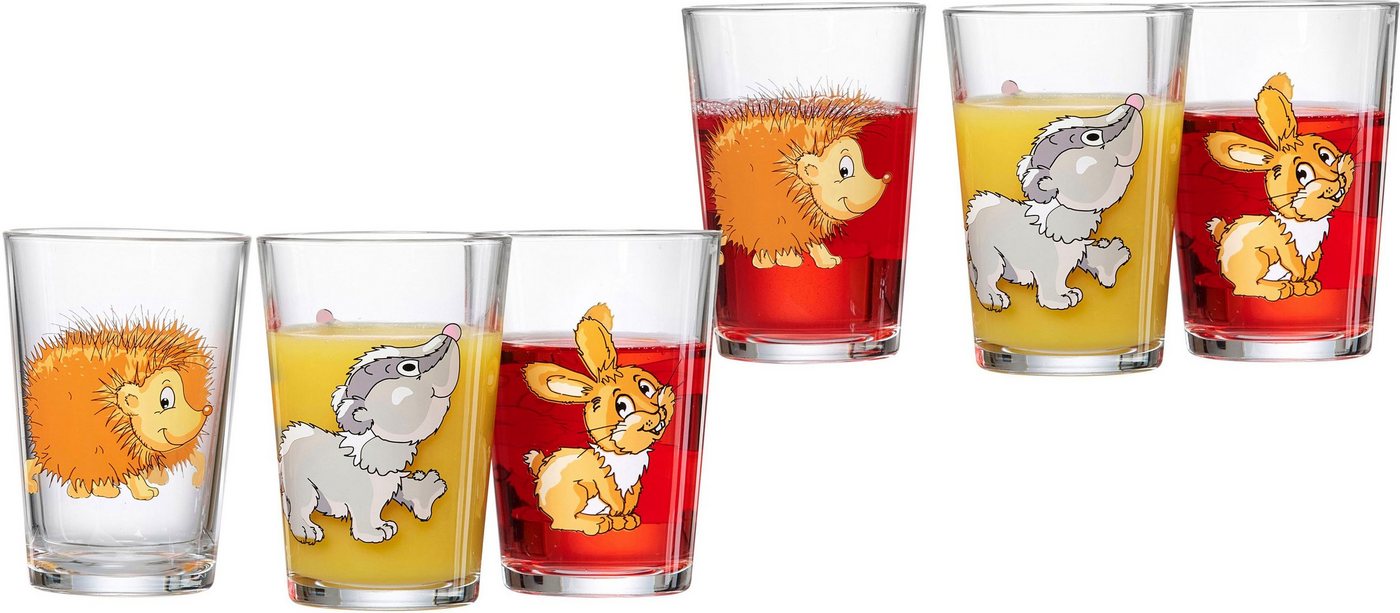 Ritzenhoff & Breker Kinderbecher Waldtiere, 6-teilig, Glas, 3 verschiedene Tiermotive von Ritzenhoff & Breker