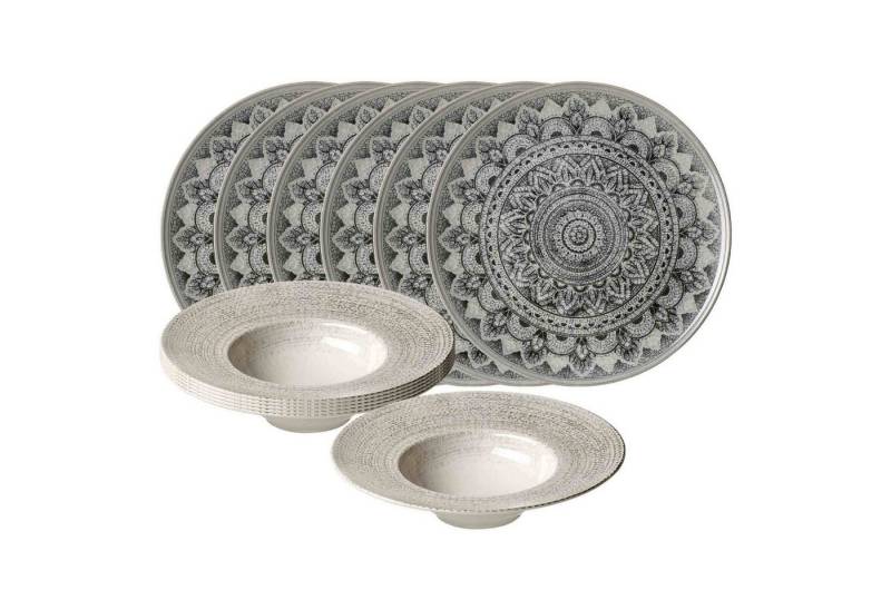 Ritzenhoff & Breker Kombiservice Rimini Mandala Gourmet-Set 12er Set (12-tlg), Steinzeug von Ritzenhoff & Breker