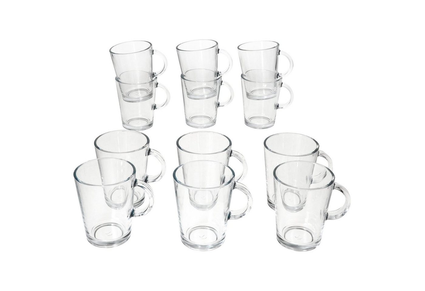 Ritzenhoff & Breker Latte-Macchiato-Glas Ritzenhoff Coredo 12x Teegläser mit Henkel 250ml H10,5cm, Glas von Ritzenhoff & Breker