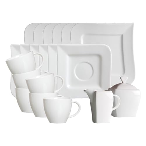 Ritzenhoff & Breker Melodie Kaffeeservice 20-teilig, Kaffeegeschirr für 6 Personen, Extravagante Formensprache und schlichtes Design, Porzellan, Spülmaschinenfest, Weiß Ritzenhoff & Breker Melodie Kaffeeservice 20-teilig, Kaffeegeschirr für 6 Personen, Extravagante Formensprache und schlichtes Design, Porzellan, Spülmaschinenfest, Weiß von Ritzenhoff & Breker