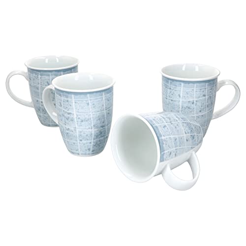 Ritzenhoff & Breker Nordic Ellen Kaffeebecher 4-er Set Hellblau I Tee- & Kaffee-Tasse 250 ml I Porzellan-Becher mit Henkel I hochwertiges Marken-Porzellan mikrowellengeeignet & spülmaschinengeeignet von Ritzenhoff & Breker