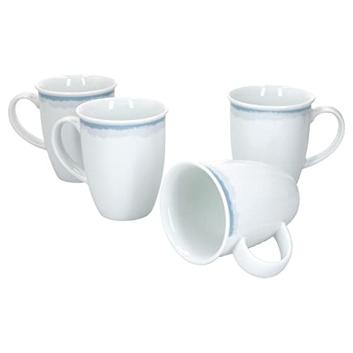 Ritzenhoff & Breker Nordic Maren Kaffeebecher 4-er Set Weiß I Tee- & Kaffee-Tasse 250 ml I Porzellan-Becher mit Henkel I hochwertiges Marken-Porzellan mikrowellengeeignet & spülmaschinengeeignet von Ritzenhoff & Breker