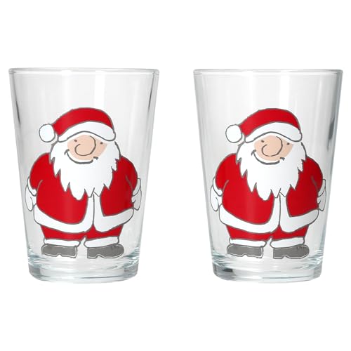Ritzenhoff & Breker Santa Winter 2er Set Glühweingläser I 240ml, H 11cm I Tee-Glas mit Weihnachtsmann-Dekor in Rot & Weiß I Weihnachtsglas für Kaffee, Eierlikör & Co an Nikolaus & zum Advent von Ritzenhoff & Breker
