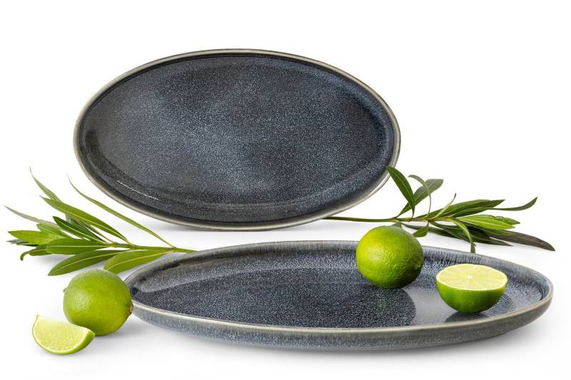 Ritzenhoff & Breker Servierplatte RITZENHOFF & BREKER EDA Servierplatten-Set, Reaktivglasur, KONSIMO, Steinzeug, (2-tlg), Reaktivglasur, spülmaschinengeeignet, mikrowellengeeignet von Ritzenhoff & Breker