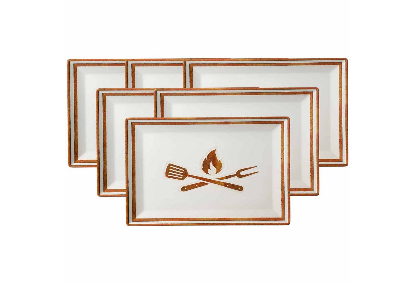 Ritzenhoff & Breker Servierplatte Rusty Platten 34 x 23 cm 6er Set, Steinzeug, (6-tlg) von Ritzenhoff & Breker
