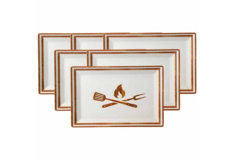 Ritzenhoff & Breker Servierplatte Rusty Platten 34 x 23 cm 6er Set, Steinzeug, (6-tlg) von Ritzenhoff & Breker