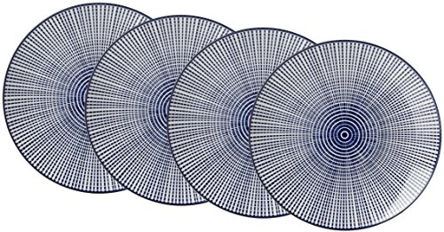 Ritzenhoff & Breker Speiseteller-Set Royal Makoto, 4-teilig, 26,5 cm Durchmesser, Porzellangeschirr, Blau-Weiß, 26.50 x 26.50 x 3.00 cm von Ritzenhoff & Breker