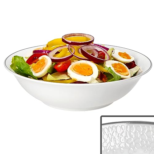 Ritzenhoff & Breker Venezia Servierschale I 800 ml I Ø 23 cm I elegante Porzellan-Bowl mit Relief in Kieselstein-Optik I weiße große Schüssel für Knödel, Kartoffeln, Gemüse, Suppe, Beilagen & Co von Ritzenhoff & Breker