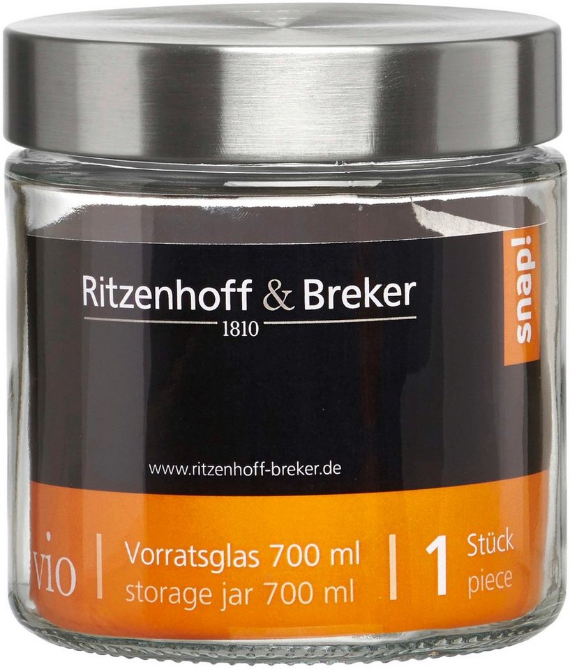 Ritzenhoff & Breker Vorratsdose Vio Vorratsglas rund glatt 700ml 812077, Glas von Ritzenhoff & Breker