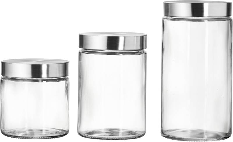 Ritzenhoff & Breker Vorratsgläser-Set 30cm VIO aus Kalk-Soda-Glas klar/silber von Ritzenhoff & Breker