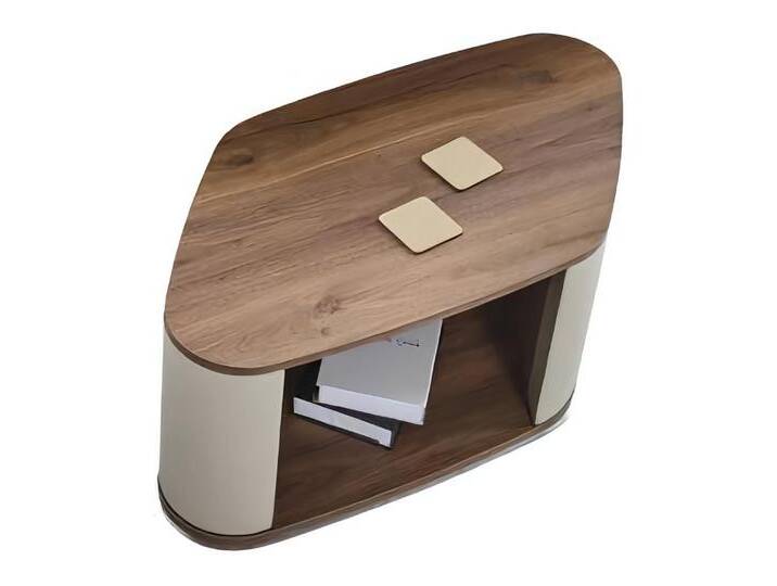 Xlmoebel Couchtisch Hochwertiger Holztisch mit Ablagefächern für Büro Arbeitszimmer (Couchtisch), Hergestellt in Europa, beige von Ritzenhoff-&-Breker