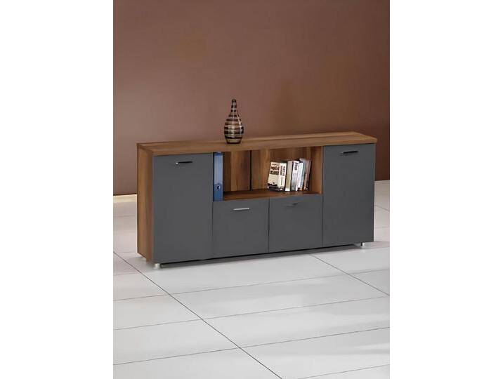Xlmoebel Sideboard Holz Grau-Braun Sideboard Schrank für Büro und Wohnzimmer (Sideboard), Hergestellt in Europa, grau von Ritzenhoff-&-Breker