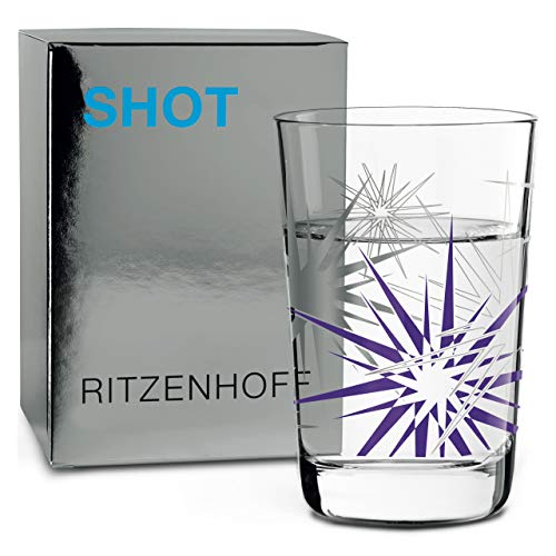 RITZENHOFF Next Shot Schnapsglas von Alena St. James, aus Kristallglas, 40 ml, Platin, Lila von RITZENHOFF
