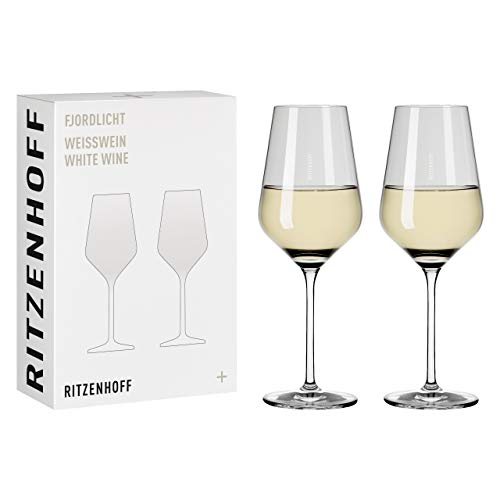 RITZENHOFF 3641002 Weißweinglas 300 ml - Serie Fjordlicht Nr. 2, 2 Stück mit Farbverlauf Grey - Made in Germany von RITZENHOFF