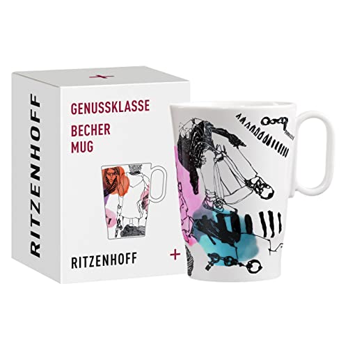 RITZENHOFF 3731003 Kaffee-Tasse 330 ml – Serie Genussklasse Nr. 3 – Porzellan-Becher mit urbanem Chic – Designerstück von RITZENHOFF