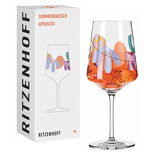 RITZENHOFF 2841008 Aperitifglas 500 ml – Serie Sommerrausch Nr. 8 mit farbenfrohen Formen – Made in Germany von RITZENHOFF