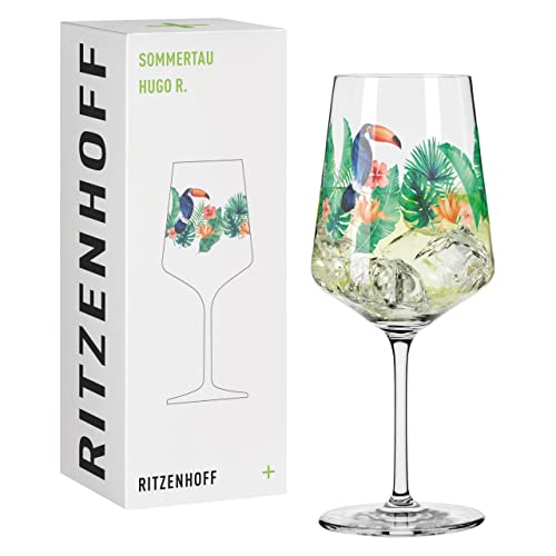 RITZENHOFF 2931013 Aperitifglas 500 ml – Serie Sommertau – Motiv Nr. 13 mit farbenfrohem Tucan – Made in Germany von RITZENHOFF