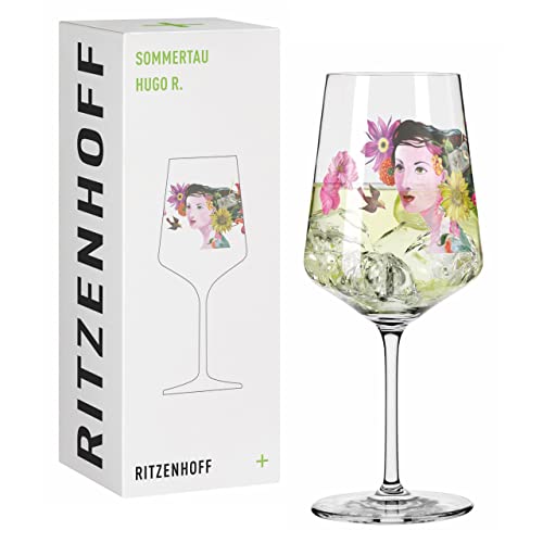 RITZENHOFF 2931007 Aperitifglas 500 ml – Serie Sommertau – Motiv Nr. 7 mit Nixe & Blumen – Made in Germany von RITZENHOFF