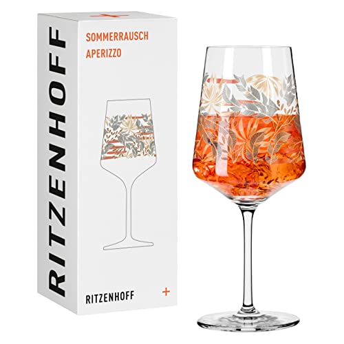 RITZENHOFF 2841015 Aperitif-Glas 500 ml – Serie Sommerrausch Nr. 15 – Aperizzo-Glas Laub-Motiv Grün – Made in Germany von RITZENHOFF