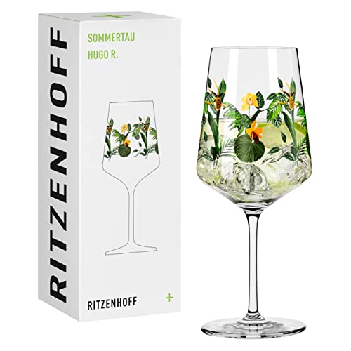 RITZENHOFF 2931016 Hugo-Glas 500 ml – Aperitif-Glas – Serie Sommertau – Motiv 16 mit Orchidee bunt – Made in Germany von RITZENHOFF