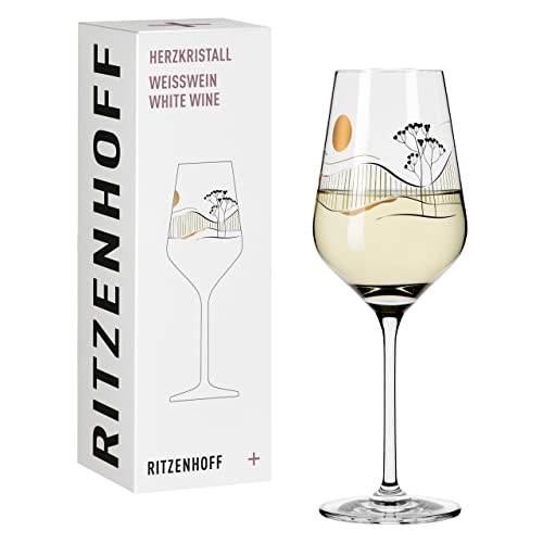 RITZENHOFF 3011008 Weißweinglas 300 ml - Serie Herzkristall Nr. 8 – Glas mit Japanmotiv in Roségold – Made in Germany von RITZENHOFF