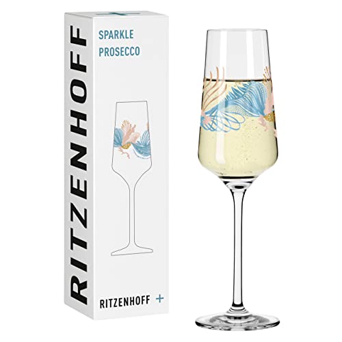 RITZENHOFF 3441005 Proseccoglas 200 ml – Serie Sparkle Motiv Nr. 11 mit Unterwasserwelt, mehrfarbig – Made in Germany von RITZENHOFF