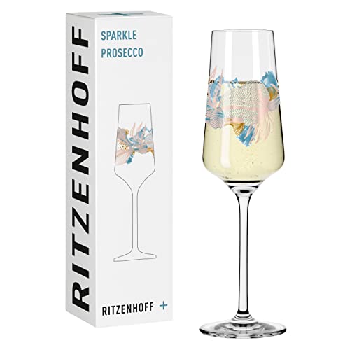 RITZENHOFF 3441006 Proseccoglas 200 ml – Serie Sparkle Motiv Nr. 12 mit Unterwasserwelt, mehrfarbig – Made in Germany von RITZENHOFF