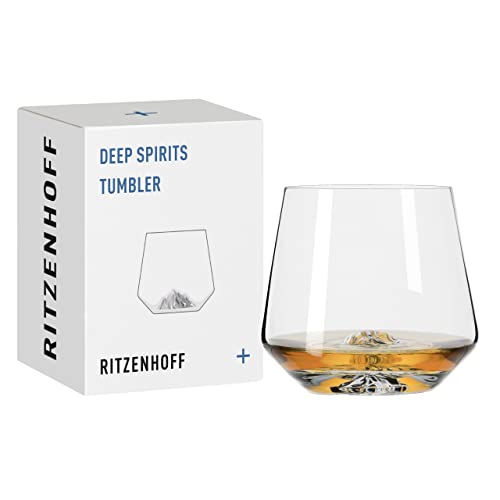 RITZENHOFF 3841001 Tumbler-Glas 400 ml - Serie Deep Spirits Nr. 1 Berg - mit Relief im Kristallboden – Made in Germany von RITZENHOFF