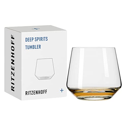 RITZENHOFF 3841003 Tumbler-Glas 400 ml - Serie Deep Spirits Nr. 3 Geo - mit Relief im Kristallboden – Made in Germany von RITZENHOFF