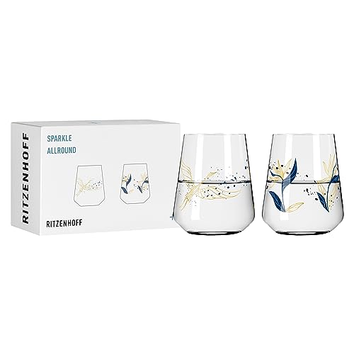 RITZENHOFF 3981001 Universalglas 2er-Set 500 ml - Sparkle Allround Nr. 1, Motiv mit irisierendem Effekt - Made in Germany von RITZENHOFF