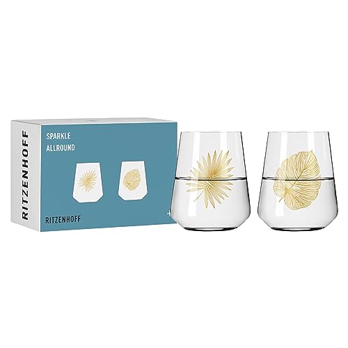 RITZENHOFF 6251001 Universalglas 2er-Set 500 ml - Sparkle Allround Nr. 2, Motiv mit irisierendem Effekt - Made in Germany von RITZENHOFF