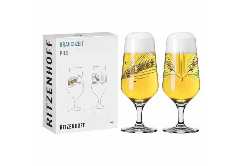 Ritzenhoff Bierglas Brauchzeit Biergläser Gerste 374 ml 2er Set, Glas von Ritzenhoff