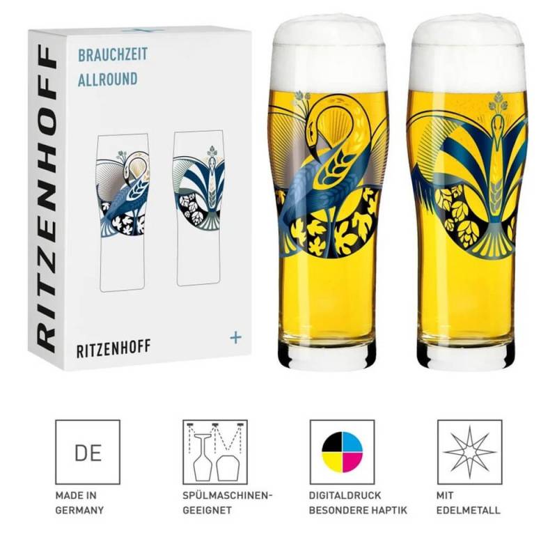 Ritzenhoff Bierglas Ritzenhoff Bierglas 2er Set Brauchzeit Petra Mohr 7 und 8 von Ritzenhoff