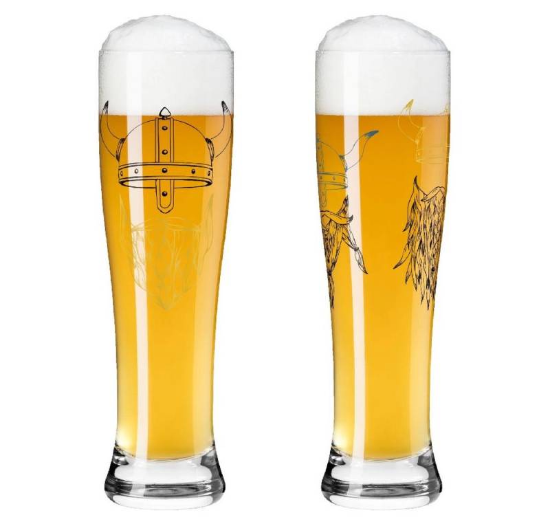 Ritzenhoff Bierglas Ritzenhoff Brauchzeit Weizen 2er #17 #18 A. Vasconcelos H23, Kristallglas von Ritzenhoff