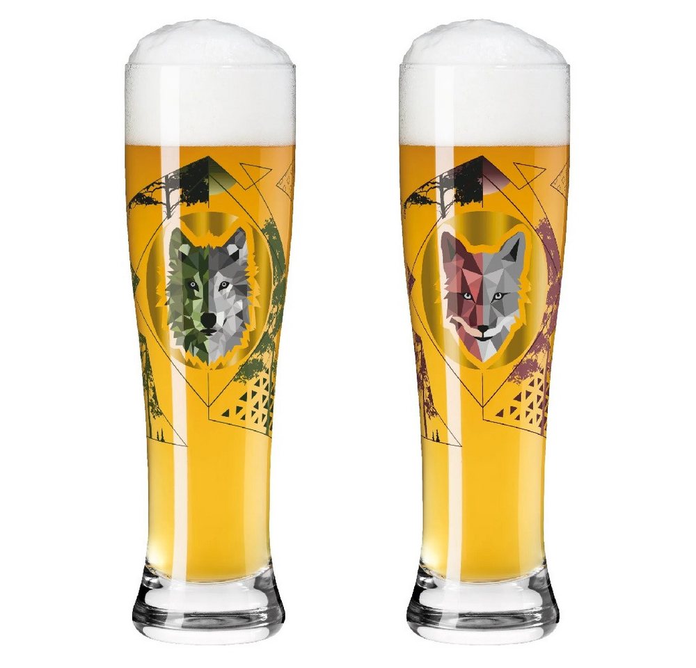 Ritzenhoff Bierglas Ritzenhoff Brauchzeit Weizen 2er #3 #4 S. Eikler F21, Kristallglas von Ritzenhoff