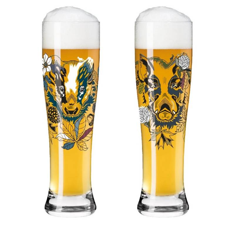 Ritzenhoff Bierglas Ritzenhoff Brauchzeit Weizen 2er #7 #8 P. Mohr F21, Kristallglas von Ritzenhoff