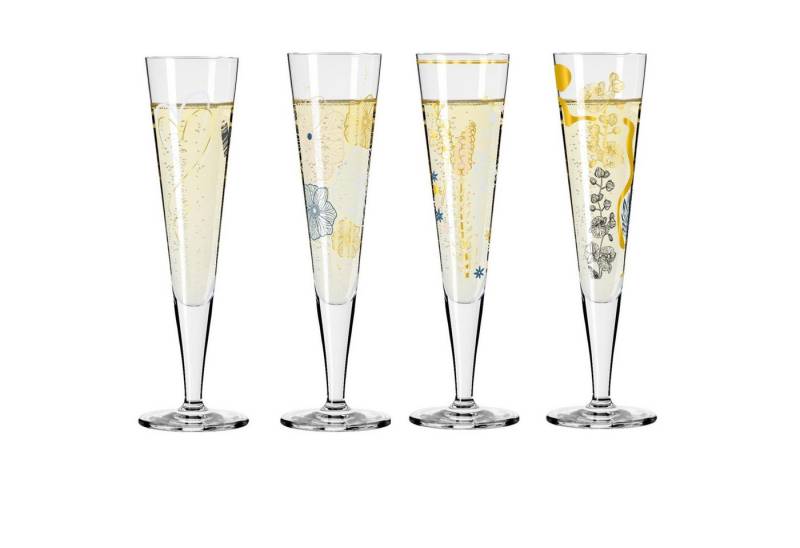 Ritzenhoff Champagnerglas GOLDNACHT, Glas, Handwäsche Empfohlen, Mehrfarbig, Motiv: Floral von Ritzenhoff