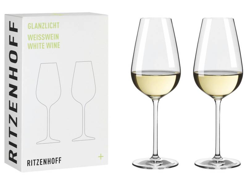 Ritzenhoff Gläser-Set Glanzlicht Weisswein 2er Set H24 #1, Kristallglas von Ritzenhoff