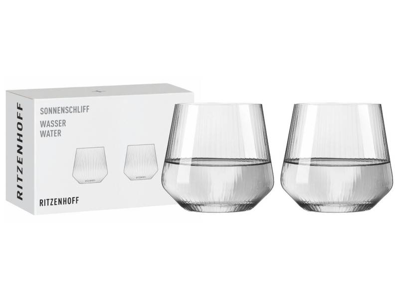 Ritzenhoff Gläser-Set Sonnenschliff Wasserglas 2er Set H24 #1, Kristallglas von Ritzenhoff